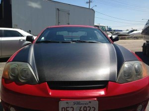DipWraps hyundai tiburan carbon fiber hood wrap 2