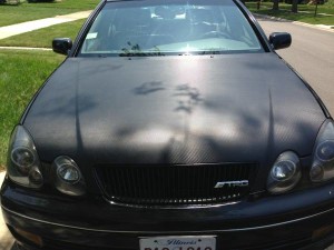 DipWraps lexus gs300 carbon fiber hood wrap 2