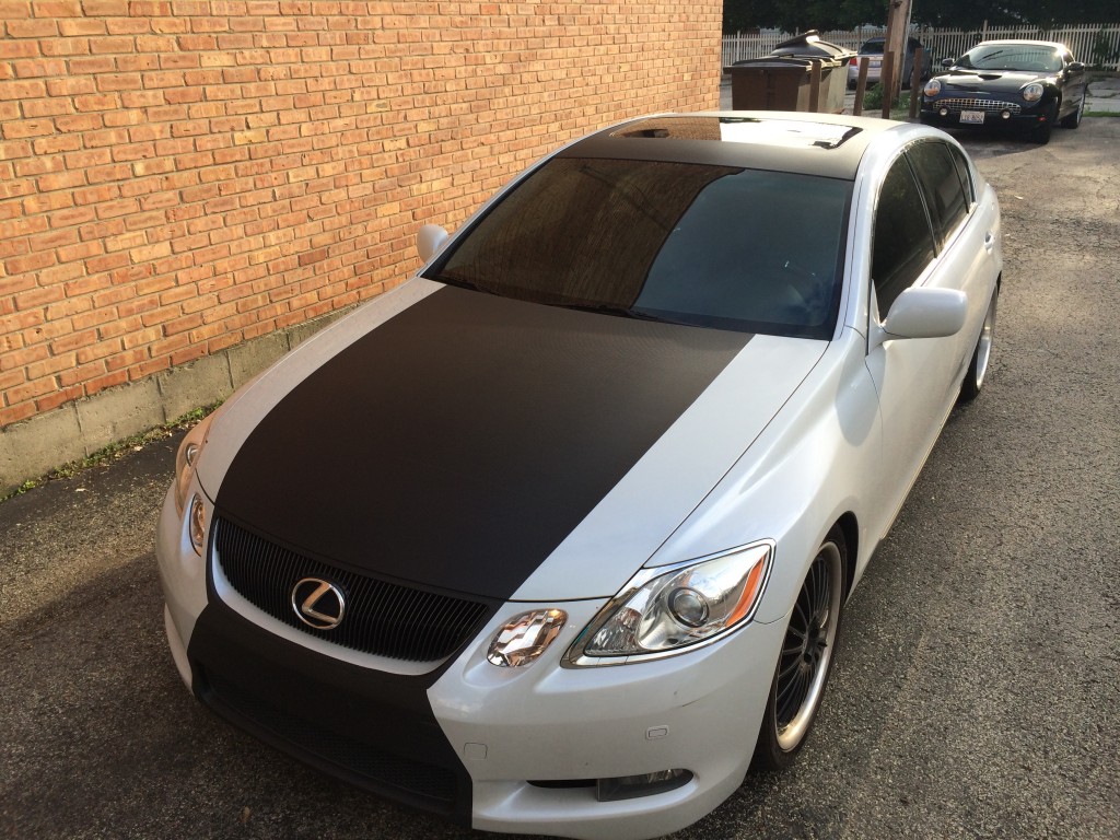 Lexus Carbon Fiber Hood Roof Trunk Wrap 3